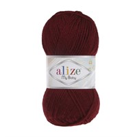 Пряжа Alize My Baby 100% акрил, 50г №57 Бордовый