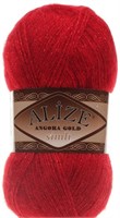 Пряжа Alize Angora gold Simli 75% акрил/20% шерсть/5% металлик 100гр №106 Красный