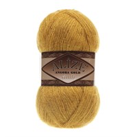 Пряжа Alize Angora gold Simli 75% акрил/20% шерсть/5% металлик 100гр №02 Шафран 