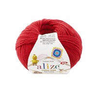 Пряжа Alize Cotton Gold Hobby new 55% хлопок/45% акрил, 50г №56 Красный