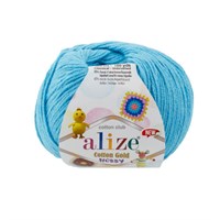 Пряжа Alize Cotton Gold Hobby new 55% хлопок/45% акрил, 50г №287 Бирюзовый