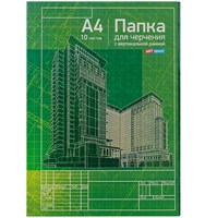 Папка д/черчения А4, 10л, ArtSpace, с вертикальной рамкой, 160г/м2 115822