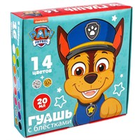 Гуашь 14цв + 2цв с блёстками по 20мл "Paw Patrol" 116007