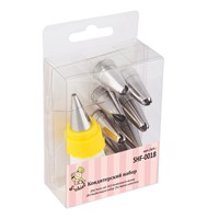Н-р кондитерский насадки 9шт, мешок кондитерский 23*15см SHF-0018  22795