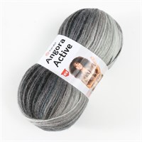 Пряжа YarnArt Angora Active 20% шерсть/80% акрил, 100гр №840 Черно-белый