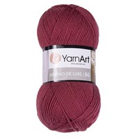 Пряжа YarnArt Merino De Luxe/50 50% шерсть/50% акрил, 100гр №570 Брусника 117002