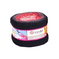 Пряжа YarnArt Flowers 55% хлопок/45% полиакрил 250гр №282 черн/сер/красн/розовый