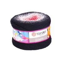 Пряжа YarnArt Flowers 55% хлопок/45% полиакрил 250гр №260 черный/красный 117189