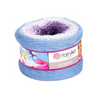 Пряжа YarnArt Flowers 55% хлопок/45% полиакрил 250гр №264 голубой/фиолетовый