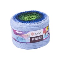 Пряжа YarnArt Flowers 55% хлопок/45% полиакрил 250гр №306 голубой/синий/зеленый