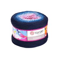 Пряжа YarnArt Flowers 55% хлопок/45% полиакрил 250гр №273 синий/голубой/розовый