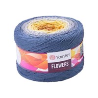 Пряжа YarnArt Flowers 55% хлопок/45% полиакрил 250гр №316 желтый/джинсовый