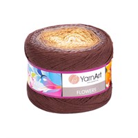 Пряжа YarnArt Flowers 55% хлопок/45% полиакрил 250гр №284 бежевый/коричневый