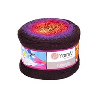 Пряжа YarnArt Flowers 55% хлопок/45% полиакрил 250гр №265 коричневый/красный/желтый