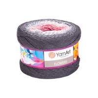 Пряжа YarnArt Flowers 55% хлопок/45% полиакрил 250гр №279 серый/розовый