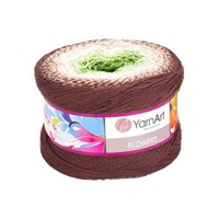 Пряжа YarnArt Flowers 55% хлопок/45% полиакрил 250гр №272 корич/беж/зеленый