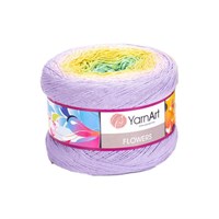 Пряжа YarnArt Flowers 55% хлопок/45% полиакрил 250гр №285 сирень/лимон/салат 