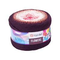 Пряжа YarnArt Flowers 55% хлопок/45% полиакрил 250гр №319 бордо/корич/розовый