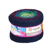 Пряжа YarnArt Flowers 55% хлопок/45% полиакрил 250гр №266 синий/бордо/зеленый