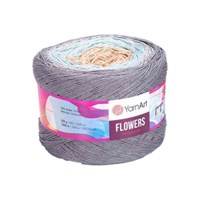 Пряжа YarnArt Flowers 55% хлопок/45% полиакрил 250гр №268 беж/голубой/серый