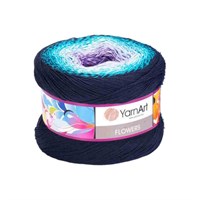 Пряжа YarnArt Flowers 55% хлопок/45% полиакрил 250гр №254 синий/сирень/голубой