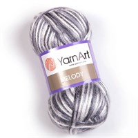 Пряжа YarnArt Melody 9% шерсть/21% акрил/70% полиамид, 100г/230м №905 Бело-серый