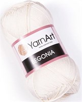 Пряжа YarnArt Begonia 100% мерсеризованный хлопок 169м/50гр №6282 Молочный