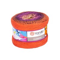 Пряжа YarnArt Flowers 55% хлопок/45% полиакрил 250гр №295 оранжевый/фуксия