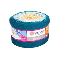 Пряжа YarnArt Flowers 55% хлопок/45% полиакрил 250гр №270 бирюза/желт/роз