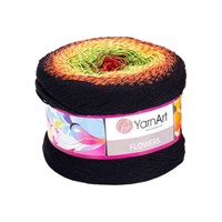 Пряжа YarnArt Flowers 55% хлопок/45% полиакрил 250гр №267 черный/желтый