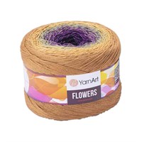 Пряжа YarnArt Flowers 55% хлопок/45% полиакрил 250гр №315 беж/фиолет