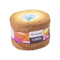 Пряжа YarnArt Flowers 55% хлопок/45% полиакрил 250гр №309 желтый/голубой