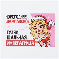 Наклейка на бутылку «Шампанское новогоднее», шальная императрица 12х8см 118797