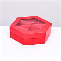 Менажница картон 18,5х18,5х5,5см, цв. красный
