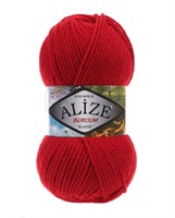 Пряжа Alize Burcum klasik 100% акрил, 100г №106 Красный