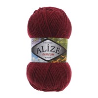 Пряжа Alize Burcum klasik 100% акрил, 100г №57 Бордовый