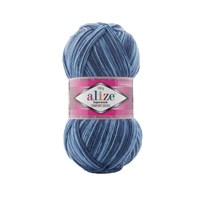 Alize Superwash Comfort Socks 75% шерсть/25% полиамид, 100г №7677 синий меланж 119797