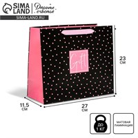 Пакет подарочный ламинированный горизонтальный, упаковка, Gift, ML 27*23*11,5см 121130