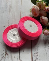 Лента атлас 25мм уп 22м №5 яр розовый 121195