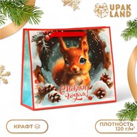 Пакет подарочный новогодний бумажный, "С Новым Годом", 31*26*11см 121233