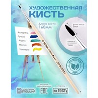 Кисть Белка круглая №0 (диаметр обоймы 1мм; длина волоса 5мм), деревянная ручка 121250