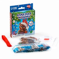 Алмазная мозаика на подвеске «Мишка с подарками», 9*11см, новогодний н-р д/творчества 121458