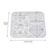 Форма силикон 15,3*15,3см "Морские" 2 ракушки, конек, осминог, рак 121838