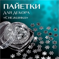 Пайетки д/декора «Снежинки», цв серебристый 122240