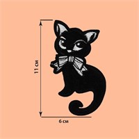 Термоаппликация «Кошка», 11*6см, цв чёрный 122283