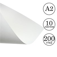 Бумага д/черчения А2 Calligrata, 10л, 420*594мм, без рамки, блок 200 г/м2 122291