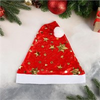 Колпак новогодний "Звёзды" млечный путь, 40*27см, красный 122293