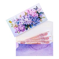 Конверт д/денег "Универсальный" сирень, 8,3*16,2см 122544