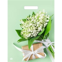 Пакет "Весенние ландыши", полиэтиленовый с вырубной ручкой, 40*31см, 60мкм 122611