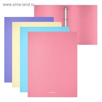 Папка на 4 кольцах А4, ErichKrause Matt Pastel, 24мм, 600мкм, матовая, микс 122931